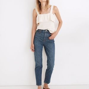 NWT Madewell Ruffled Cropped Tank Top in Ivory (XXS)